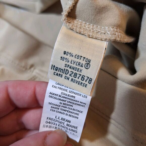 L.L. Bean Beige Tan Cropped Capri Straight Leg Pants Stretch Loungewear Size L - Picture 4 of 13
